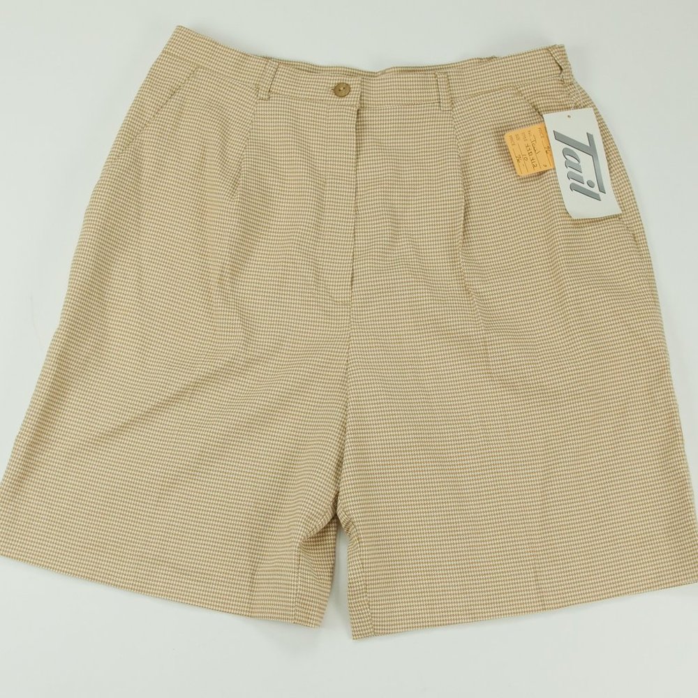 Vintage Tail High Waisted Shorts Houndstooth NOS